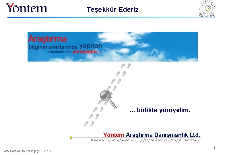 Teşekkür Ederiz . . . birlikte yürüyelim. Yöntem Araştırma Danışmanlık Ltd. . Where the