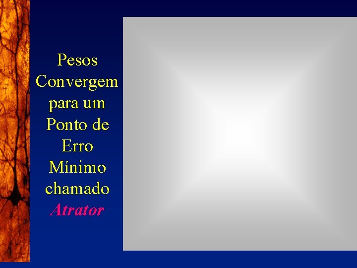 Pesos Convergem para um Ponto de Erro Mínimo chamado Atrator 