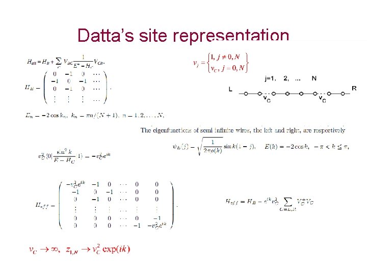 Datta’s site representation 