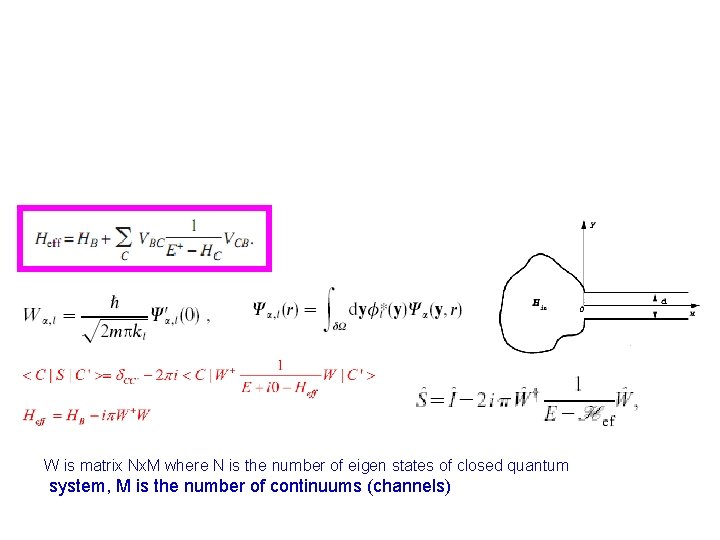 W is matrix Nx. M where N is the number of eigen states of