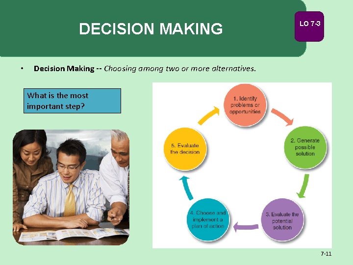 DECISION MAKING • LO 7 -3 Decision Making -- Choosing among two or more