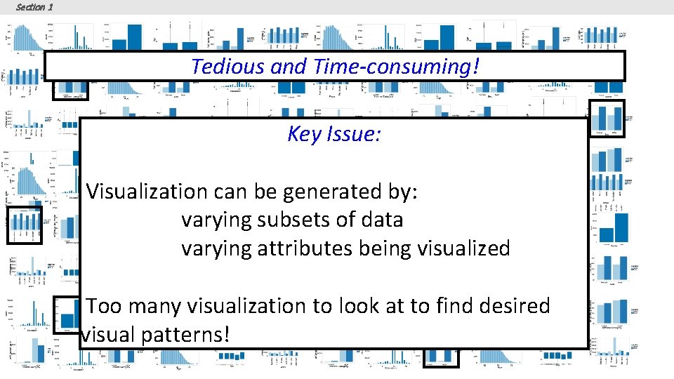 Section 1 Tedious and Time-consuming! Key Issue: Visualization can be generated by: varying subsets