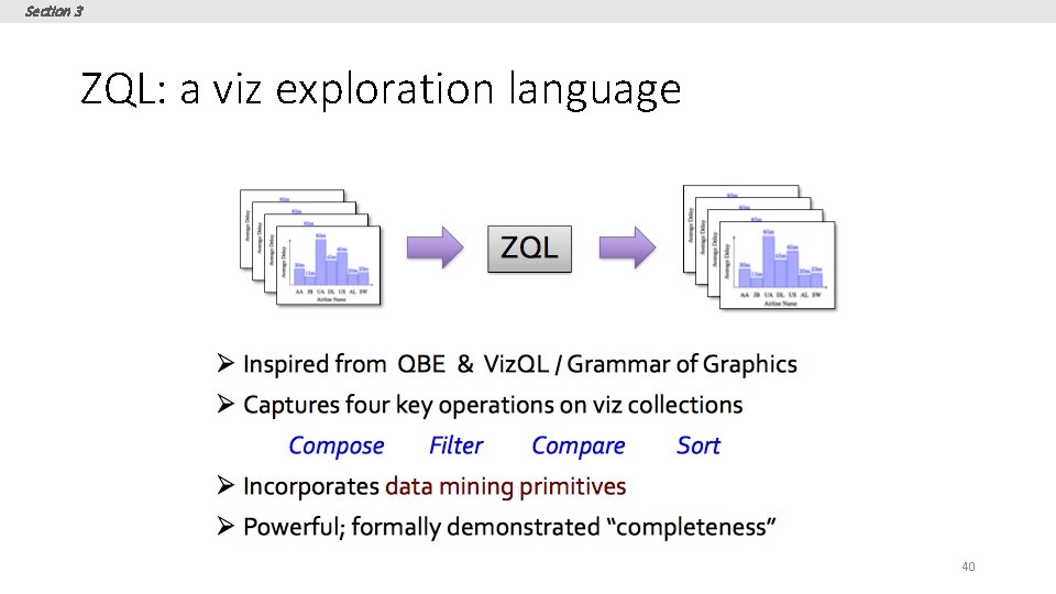 Section 3 ZQL: a viz exploration language 40 