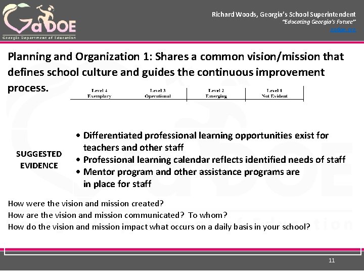 Richard Woods, Georgia’s School Superintendent “Educating Georgia’s Future” gadoe. org Richard Woods, Georgia’s School