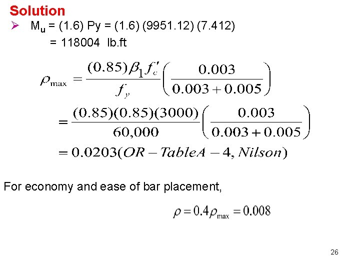 Solution Ø Mu = (1. 6) Py = (1. 6) (9951. 12) (7. 412)