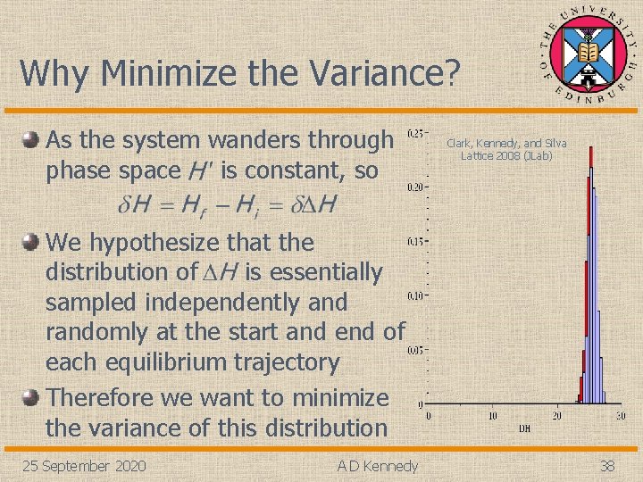 Why Minimize the Variance? As the system wanders through phase space is constant, so