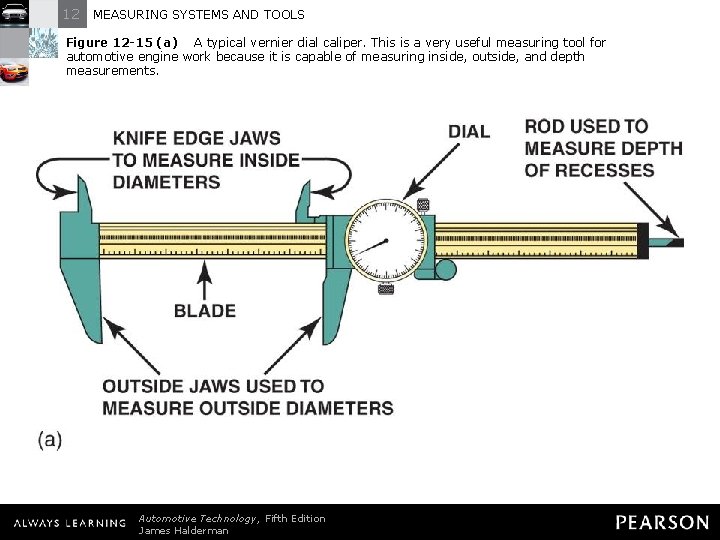 12 MEASURING SYSTEMS AND TOOLS Figure 12 -15 (a) A typical vernier dial caliper.