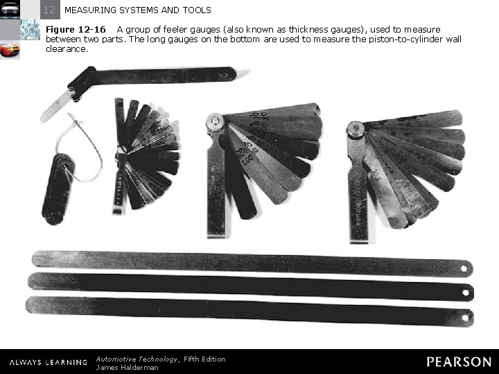 12 MEASURING SYSTEMS AND TOOLS Figure 12 -16 A group of feeler gauges (also