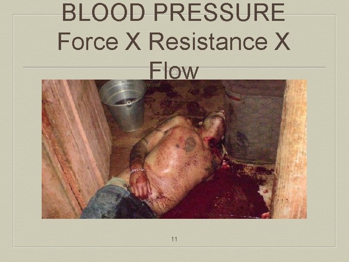 BLOOD PRESSURE Force X Resistance X Flow 11 