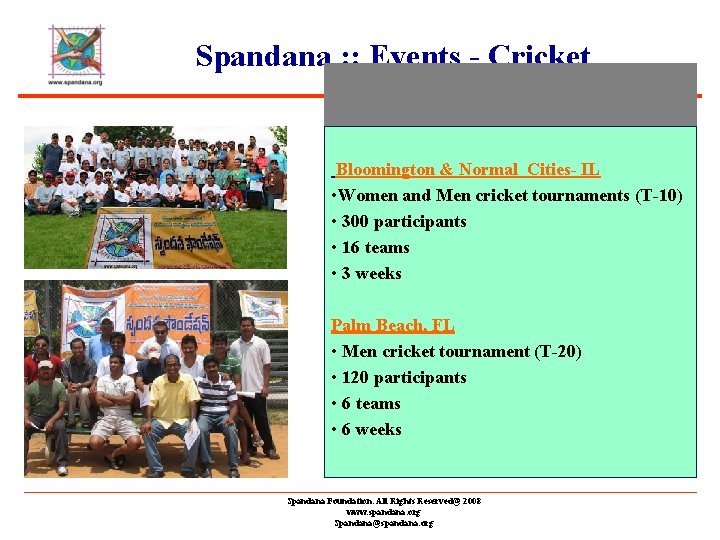 Spandana : : Events - Cricket Bloomington & Normal Cities- IL • Women and