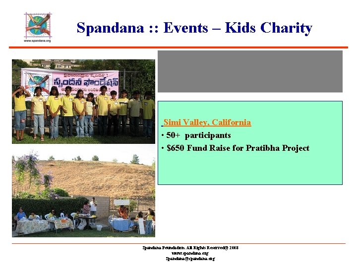 Spandana : : Events – Kids Charity Simi Valley, California • 50+ participants •