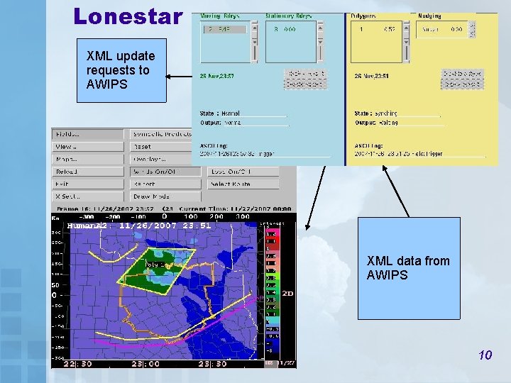 Lonestar XML update requests to AWIPS XML data from AWIPS 10 