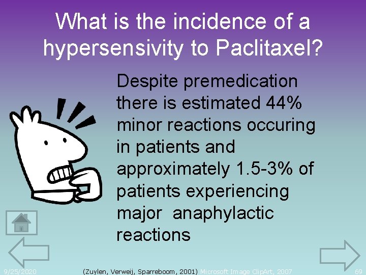 What is the incidence of a hypersensivity to Paclitaxel? Despite premedication there is estimated