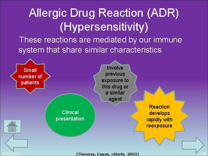 Allergic Drug Reaction (ADR) (Hypersensitivity) These reactions are mediated by our immune system that