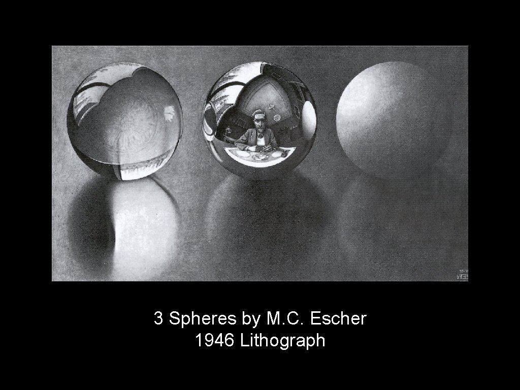 3 Spheres by M. C. Escher 1946 Lithograph 