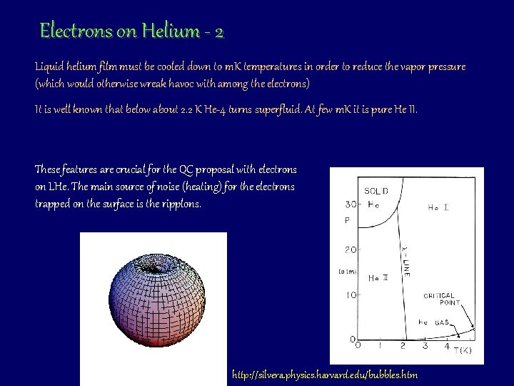 Electrons on Helium - 2 Liquid helium film must be cooled down to m.