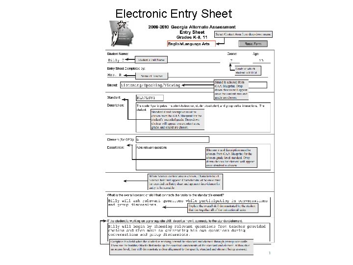 Electronic Entry Sheet 