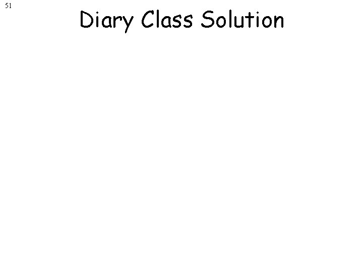 51 Diary Class Solution class Diary { public: Diary(const string &s) { m_s. Title 51 Diary Class Solution class Diary { public: Diary(const string &s) { m_s. Title