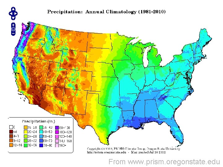 From www. prism. oregonstate. edu 