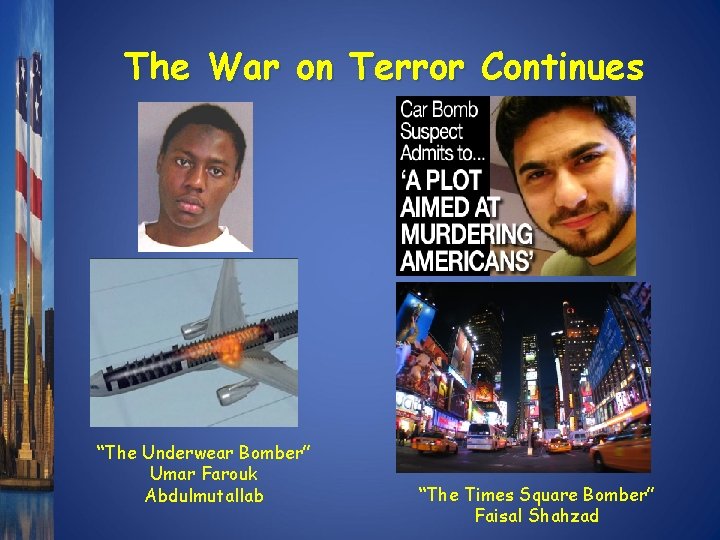 The War on Terror Continues “The Underwear Bomber” Umar Farouk Abdulmutallab “The Times Square