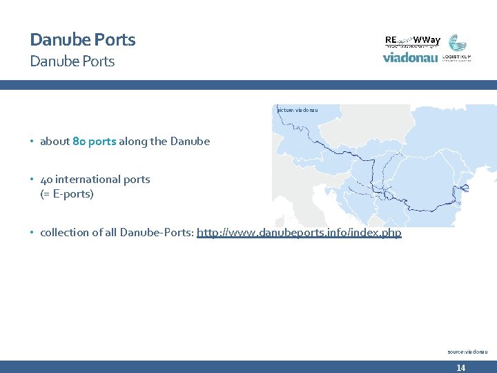 Danube Ports picture: via donau • about 80 ports along the Danube • 40