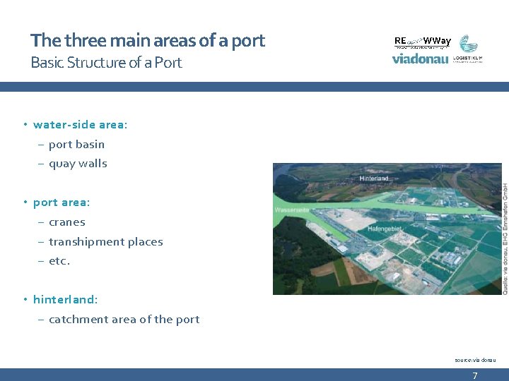 The three main areas of a port Basic Structure of a Port • water-side