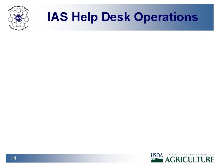 IAS Help Desk Operations 14 
