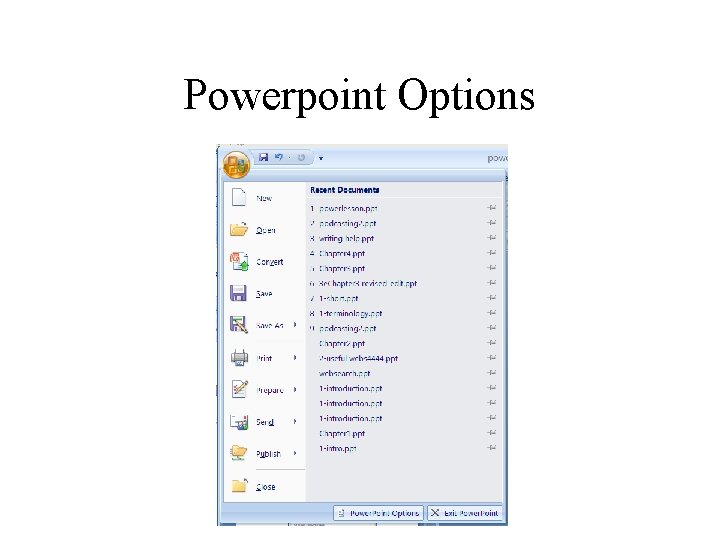 Powerpoint Options 