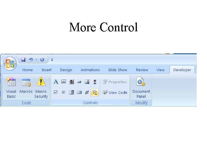 More Control 