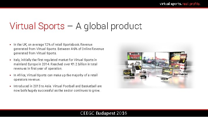 Virtual Sports – A global product § In the UK, on average 12% of