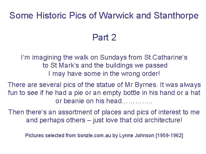 Some Historic Pics of Warwick and Stanthorpe Part 2 I’m imagining the walk on