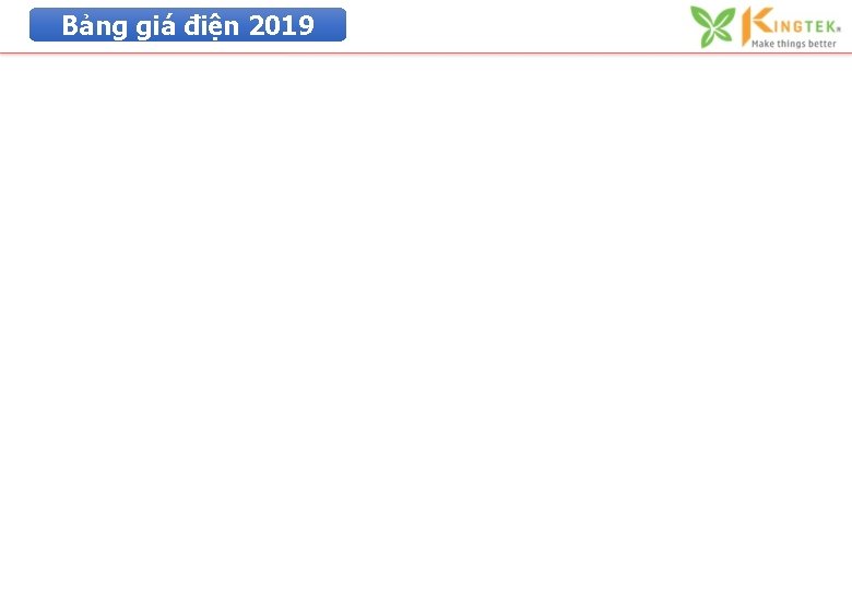 Bảng giá điện 2019 