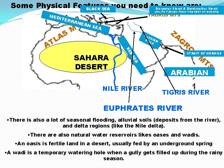 Some Physical Features you need to. Bosporus know Strait & are: Dardanelles Strait BLACK