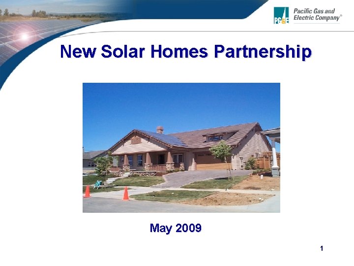 New Solar Homes Partnership May 2009 1 