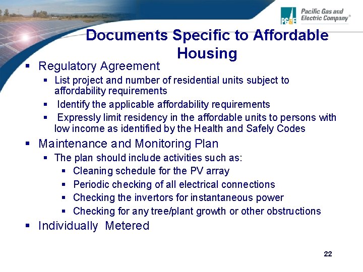 Documents Specific to Affordable Housing § Regulatory Agreement § List project and number of