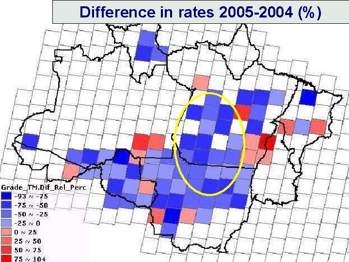 Difference in rates 2005 -2004 (%) Difference in rates 2005 -2004 (%)