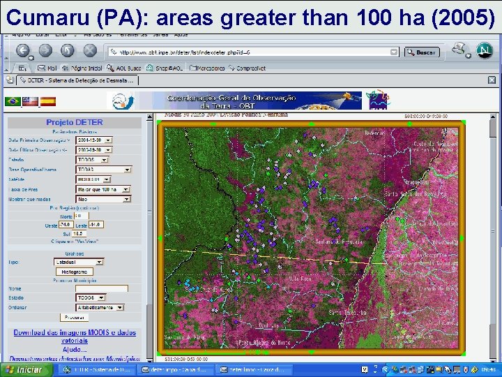 Cumaru (PA): areas greater than 100 ha (2005) Cumaru (PA): areas greater than 100 ha (2005)