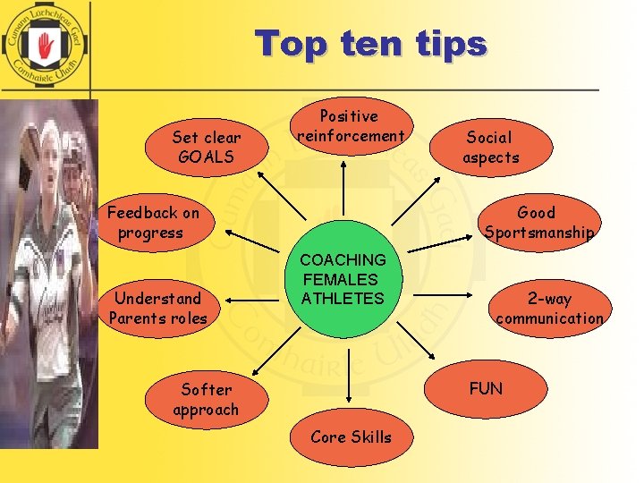 Top DR. ten. JOHN tips. MORRISON Set clear GOALS Positive reinforcement Feedback on progress