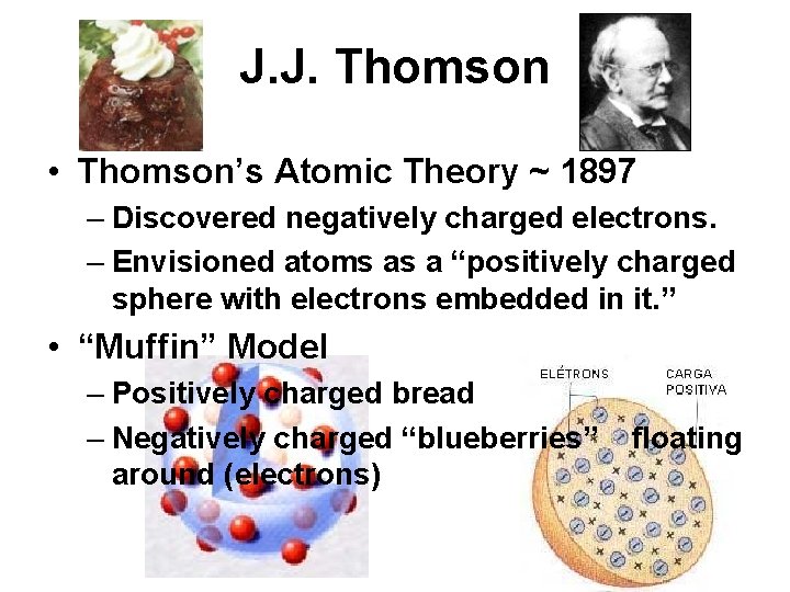 J. J. Thomson • Thomson’s Atomic Theory ~ 1897 – Discovered negatively charged electrons.