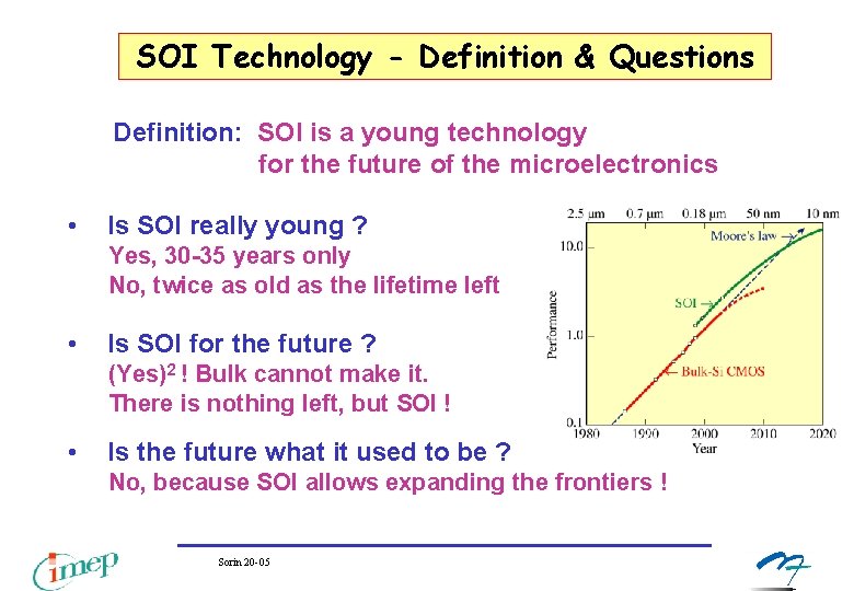 SOI Technology - Definition & Questions Definition: SOI is a young technology for the SOI Technology - Definition & Questions Definition: SOI is a young technology for the