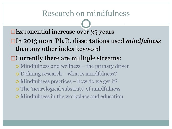 Mindfulness and its Role in Health and Stress