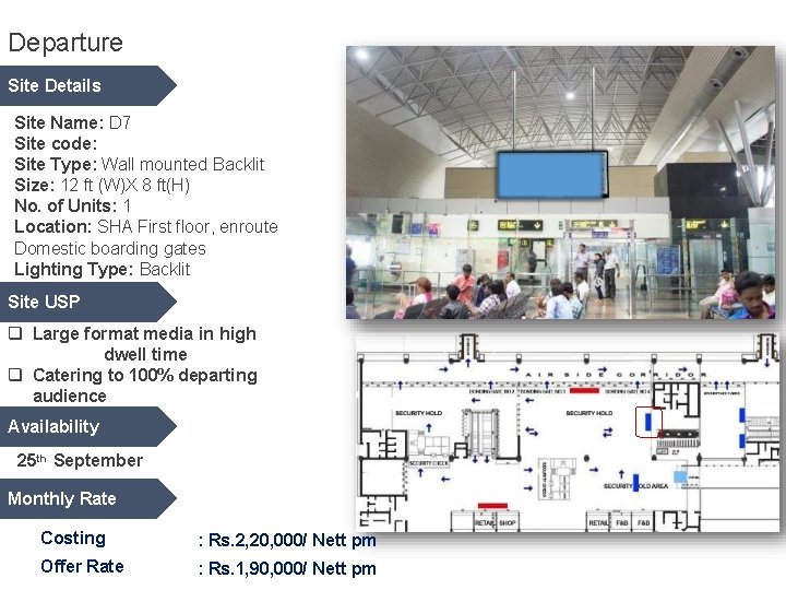 Departure Site Details Site Name: D 7 Site code: Site Type: Wall mounted Backlit