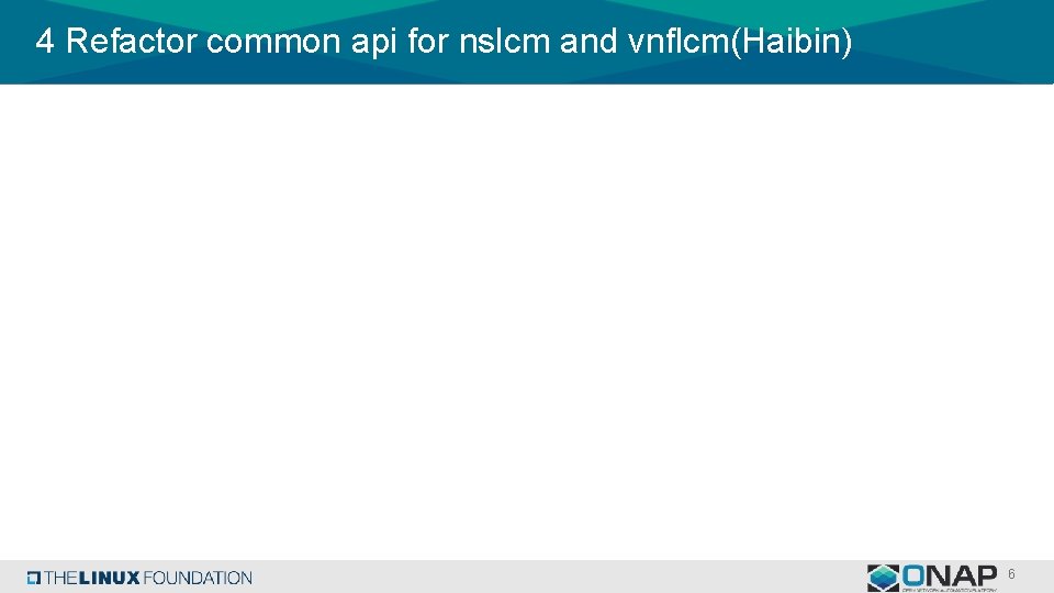 4 Refactor common api for nslcm and vnflcm(Haibin) 6 