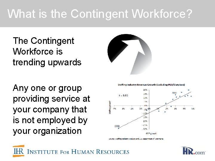 What is the Contingent Workforce? The Contingent Workforce is trending upwards Any one or