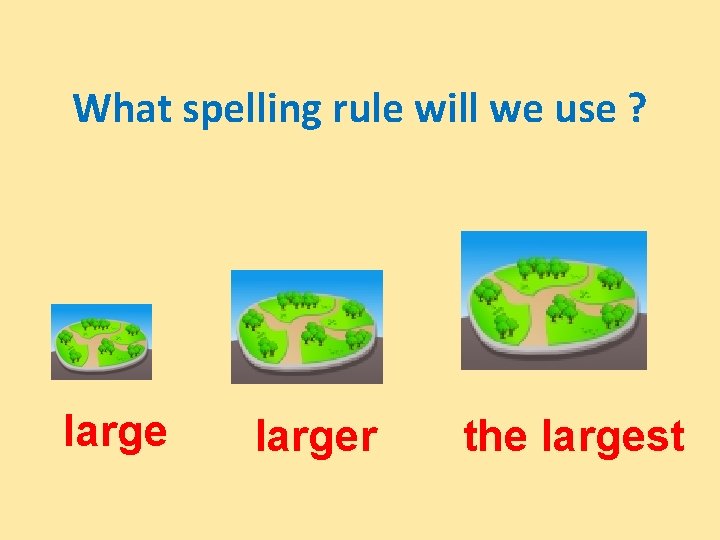 What spelling rule will we use ? larger the largest 
