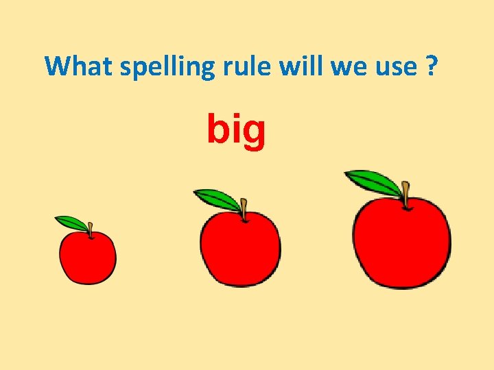 What spelling rule will we use ? big 