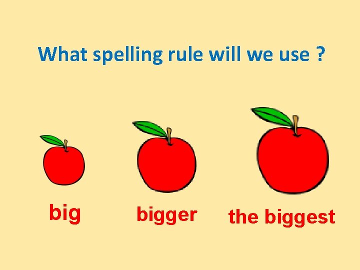 What spelling rule will we use ? bigger the biggest 