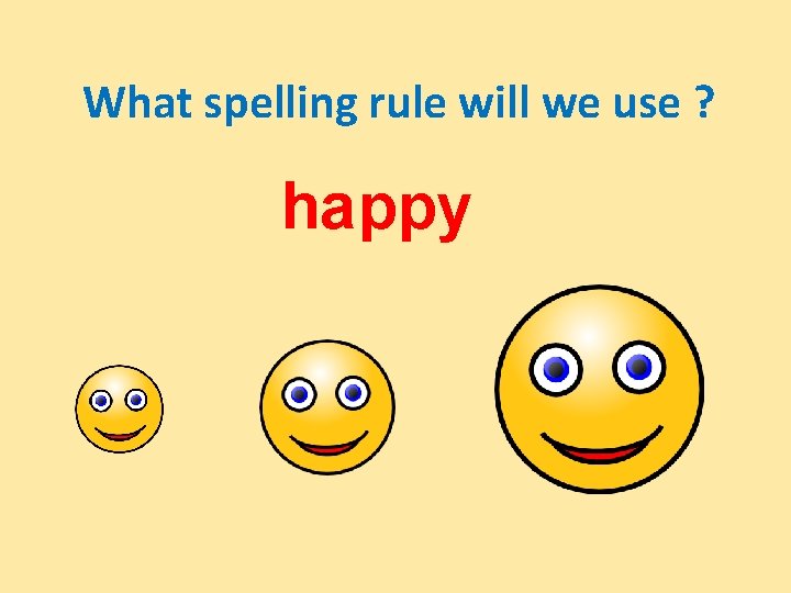 What spelling rule will we use ? happy 