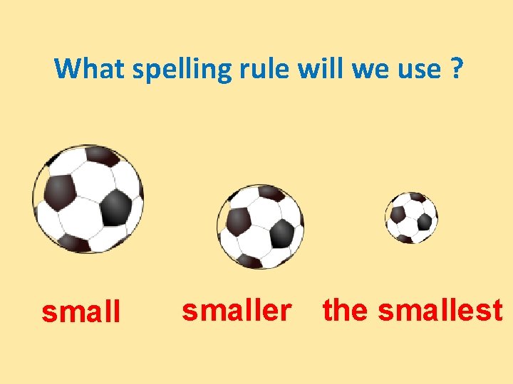 What spelling rule will we use ? smaller the smallest 