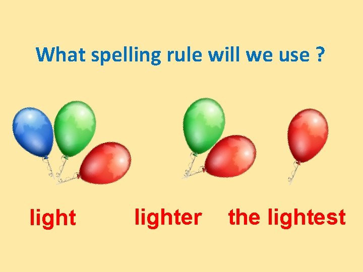 What spelling rule will we use ? lighter the lightest 